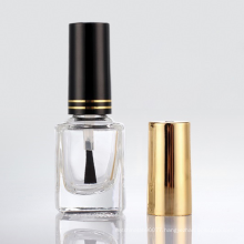 custom made refillable portable cosmetic 12ml clear nail polish empty bottle with screw brush